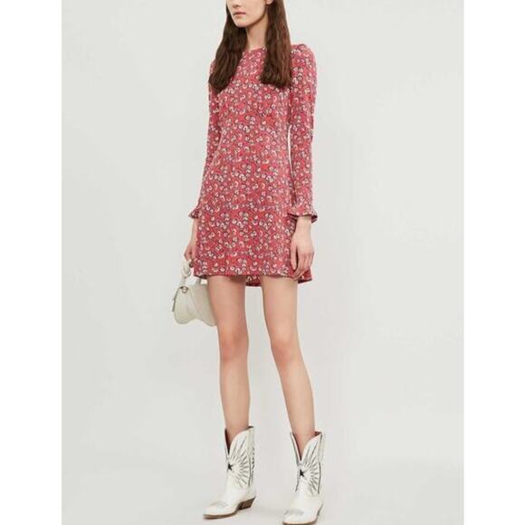 Free People Red Floral Dress Size XS - Picture 3 of 8